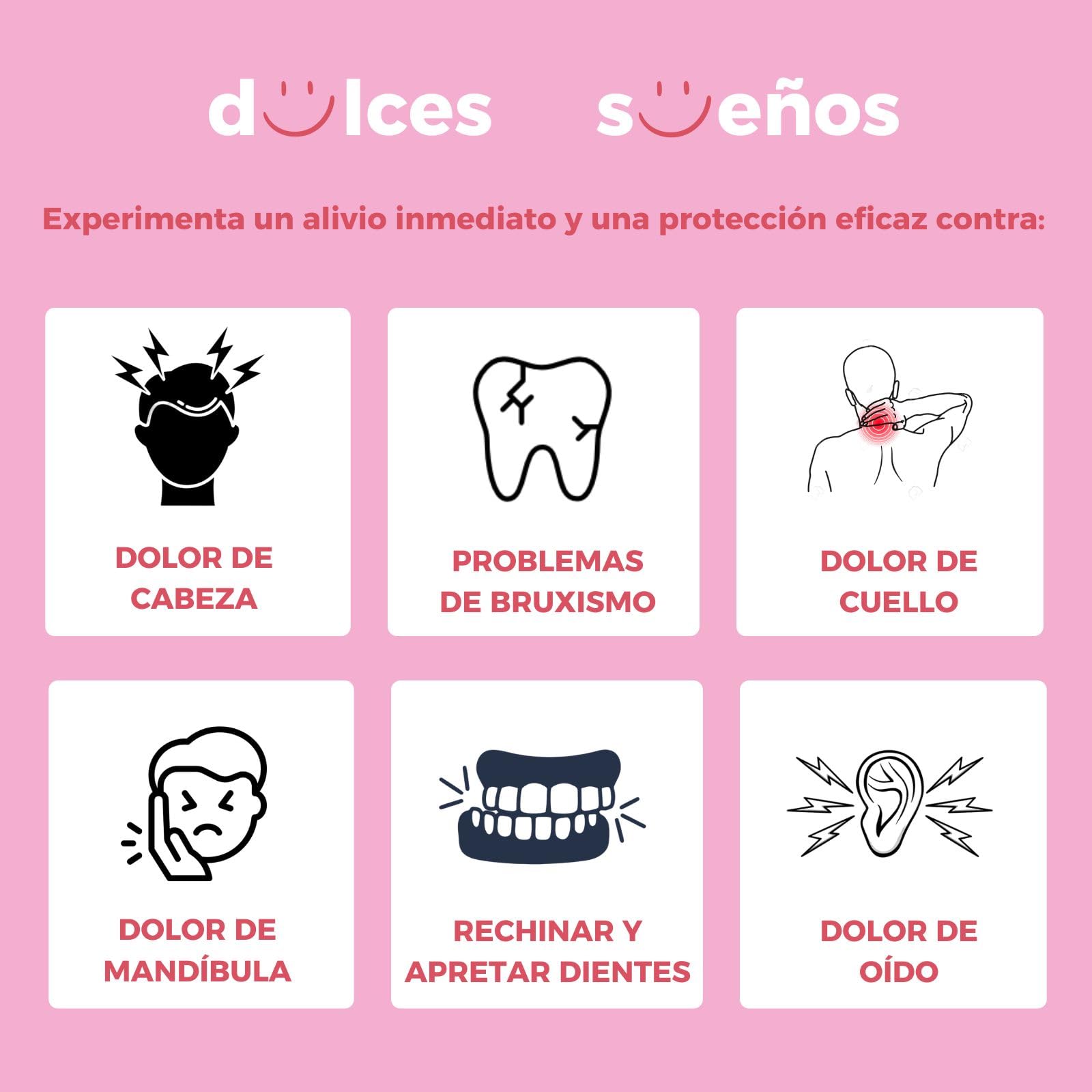 KULTIMA Férula Descarga Bruxismo Nocturna 2 Bucales Dentales Moldeables No BPA (ROSA, L)