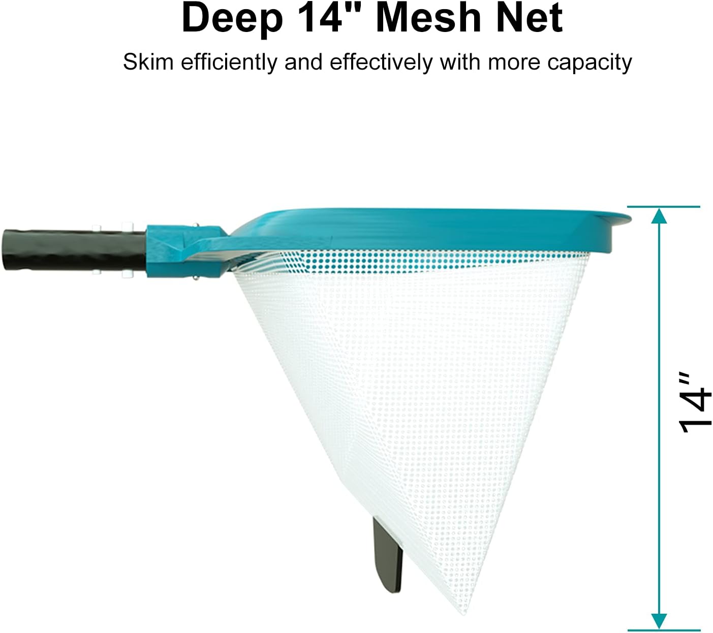 POOLWHALE Professional Pool Skimmer Net, Heavy Duty Swimming Leaf Rake Cleaning Tool with Deep Fine Nylon Mesh Net Bag - Fast Cleaning,Easy Scoop Edge,Debris Pickup Removal : Patio, Lawn & Garden