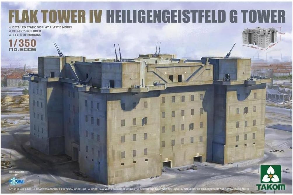 TAKOM6005 TAK6005 FLAK TOWER IV Heiligengeistfeld Hamburg G Tower Scale 1:350