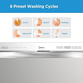 Midea Countertop Dishwasher Portable, 6 Place Settings, Energy Star | Mini Dishwasher with 6+2 Cycles, 52 dB Quiet & Compact, Perfect for Apartments, Dorms, or RVs, Silver