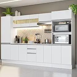 Armário de Cozinha Completa 100% Mdf 300 cm Smart Madesa 01