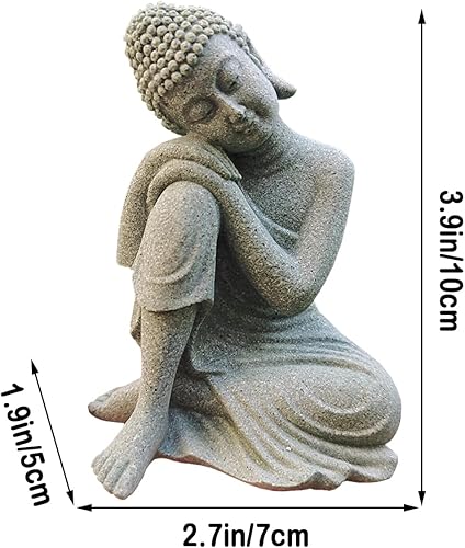 Miniatura 3 de livelyfish Figuras de Buda de piedra asiática para acuario, jardín zen, estatua de pecera, decoración de esculturas de jardín zen, decoración