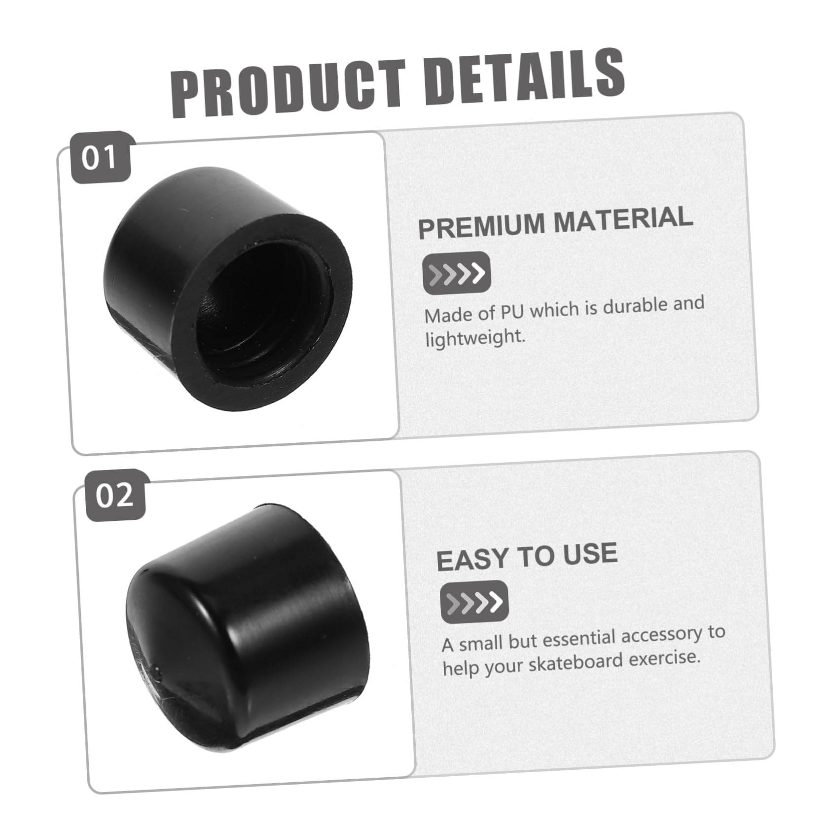 TOYANDONA Repuesto para Camiones de Monopatín Accesorios de Reemplazo de Copas de Pivot para Skateboard Color Negro Compatible Mayoría de Camiones de Skate