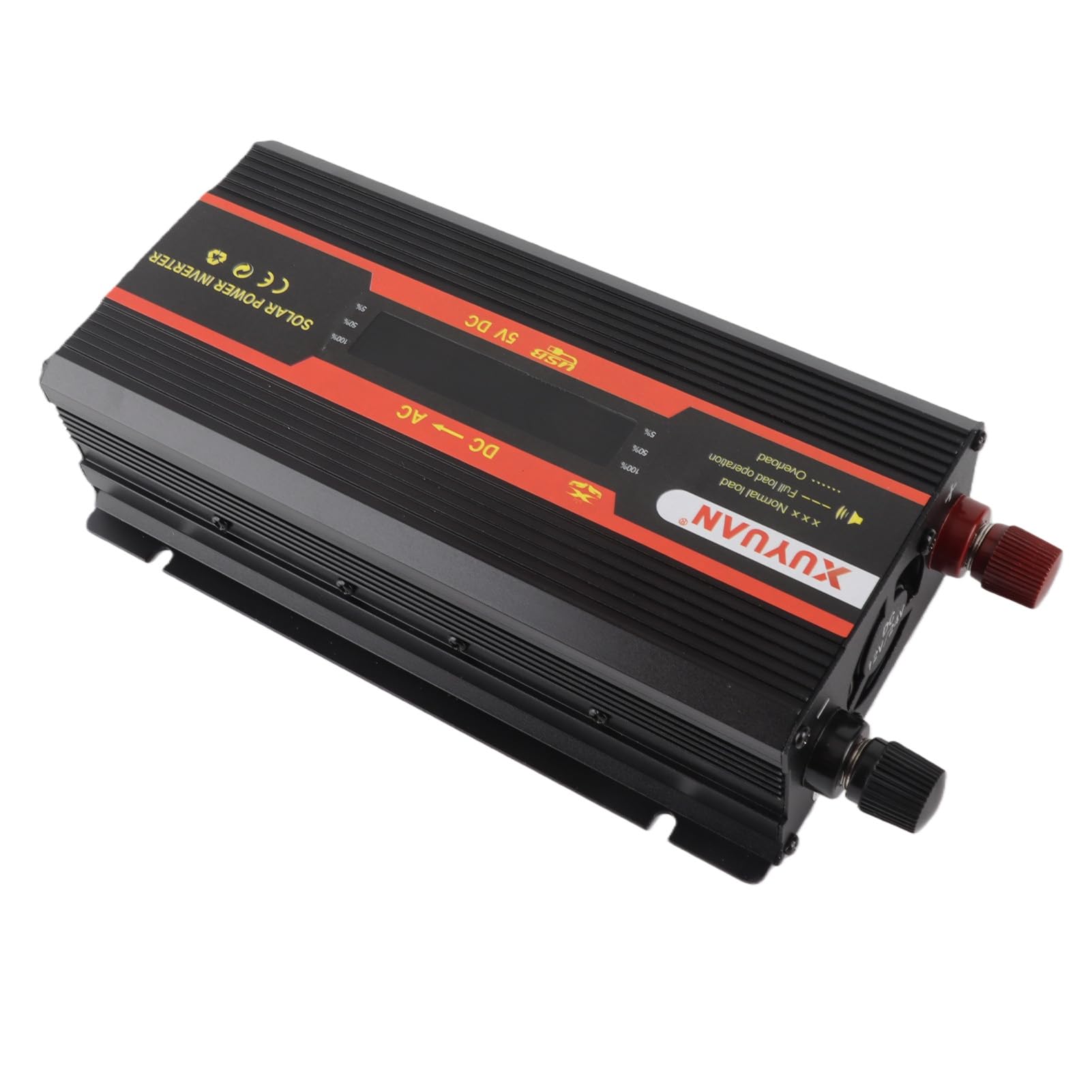 Cuifati Inversor de Onda Sinusoidal Pura de 1000 W, Inversor de Corriente para Coche de 12 V 24 V con Disipación de Calor Automática, Inversor de Corriente Solar para Coche con