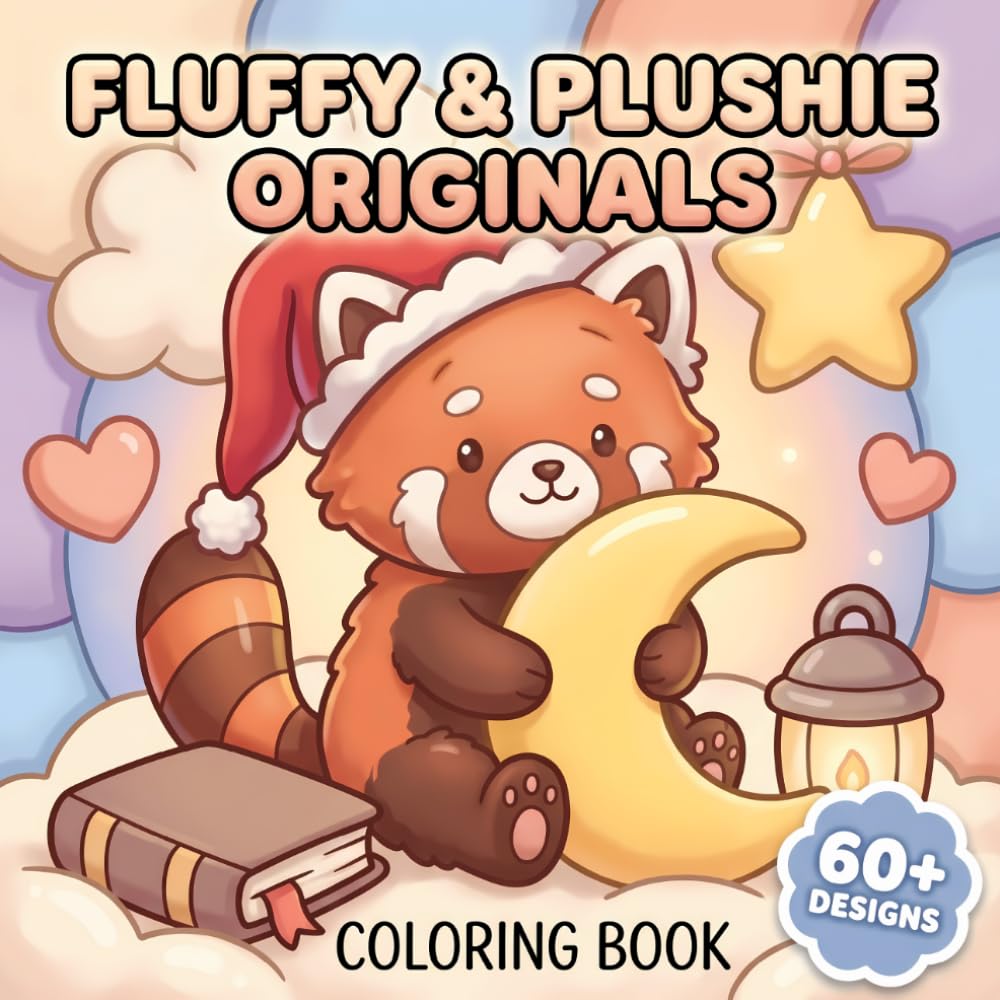Fluffy & Plushie Originals Coloring Book: Simple Adorable Designs Featuring Soft Toy Inspired Creatures For Relaxation, Play, And Imagination