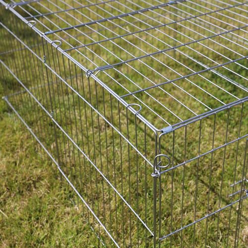 Wiltec Freilaufgehege für Kleintiere, 122 x 95 x 58 cm, stabiles und sicheres Laufstallgitter mit Sonnenschutz und 1 Öffnung