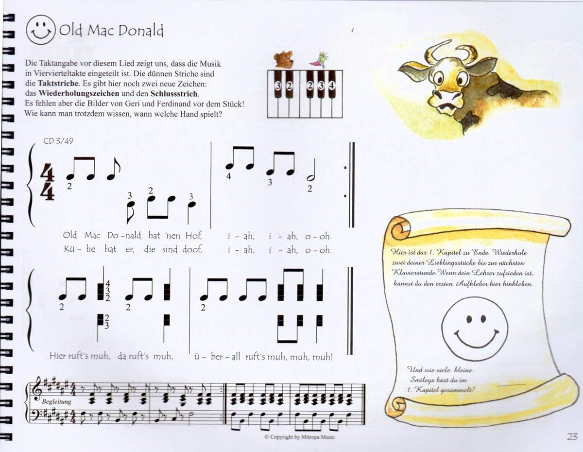 Tastenzauberei Klavierschule Band 1+ Online-Audiotracks Mikrofasertuch, Bleistift, Notenklammer und 7 lustigen Smiley-Stickern - Spiralbuchbindung