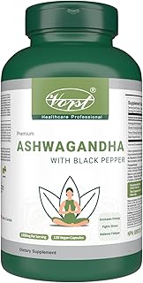 VORST Ashwagandha With Black Pepper 1300mg Per Serving (650mg Per Capsule) 120 Vegan Capsules | Maximum Strength Supplement for Fatigue, Stress & Exercise Performance | Includes Black Pepper, Siberian Ginseng and Panax Ginseng | 1 Bottle