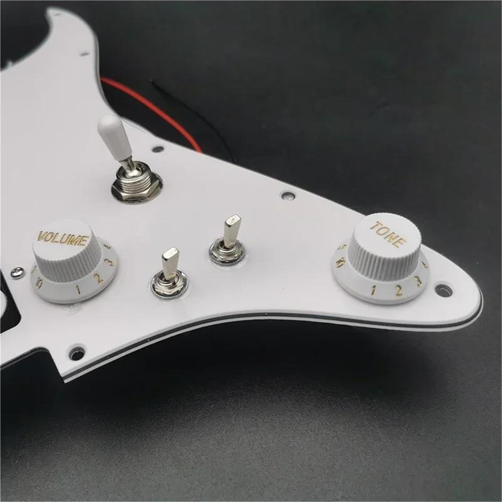 Con pastillas Humbucker Alnico 5 golpeador de guitarra precableado golpeador divisor de bobina HH Mini Humbucker + golpeador cargado Humbucker Kit Pastillas Pickguard(Yellow)