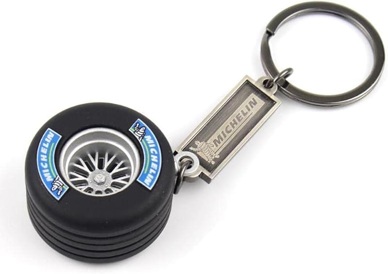 Michelin Tire Keychain, Black, 1PC, Novelty Keychain, Unisex-Adults, Car Enthusiasts