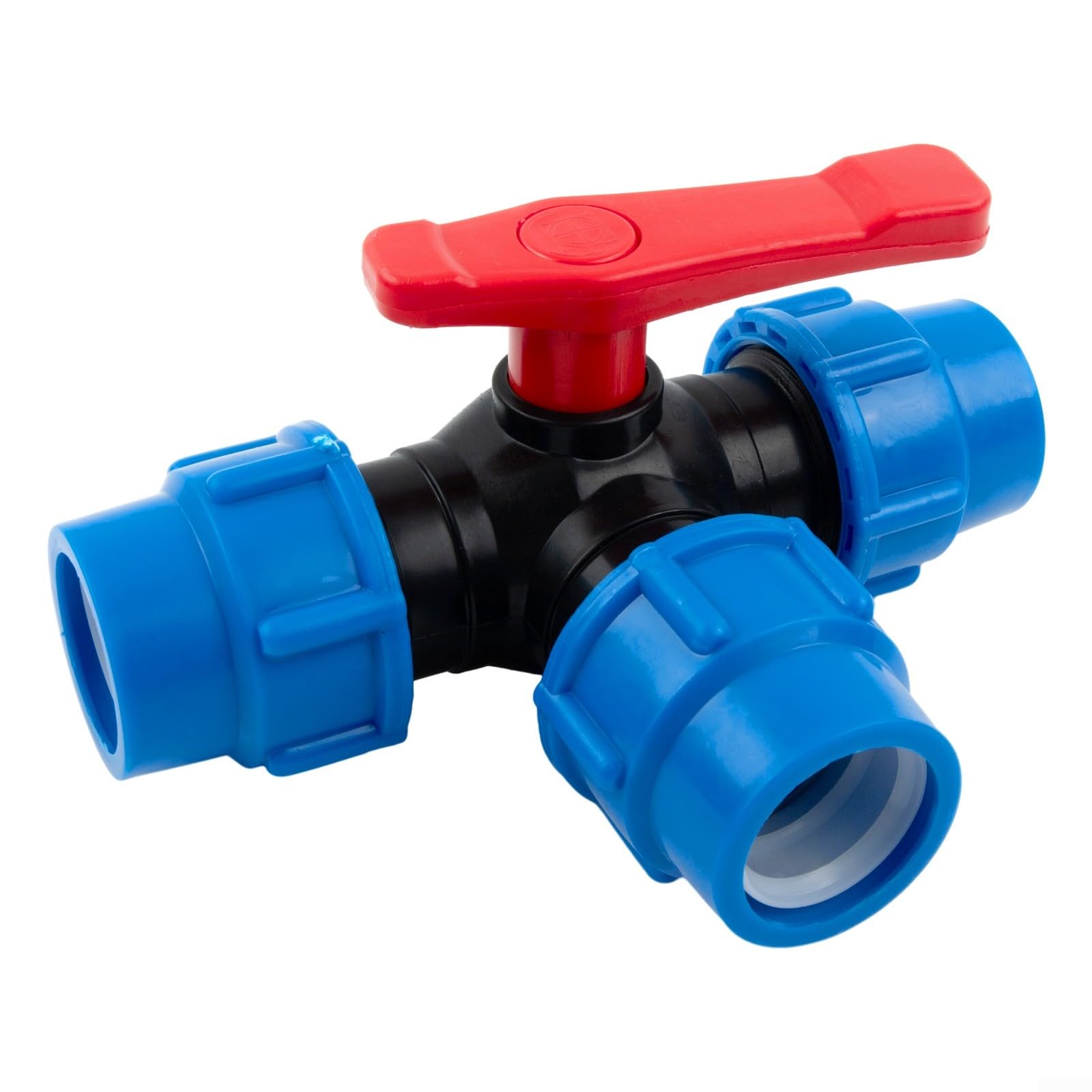 Pipe 3-Way Ball Valve, Quick-connect 3-way Valve - Plastic 3-way Ball Valve, PE Pipe 3-Way Ball Valve 20/25/32/40/50mm - for Water Flow Switch(32mm)