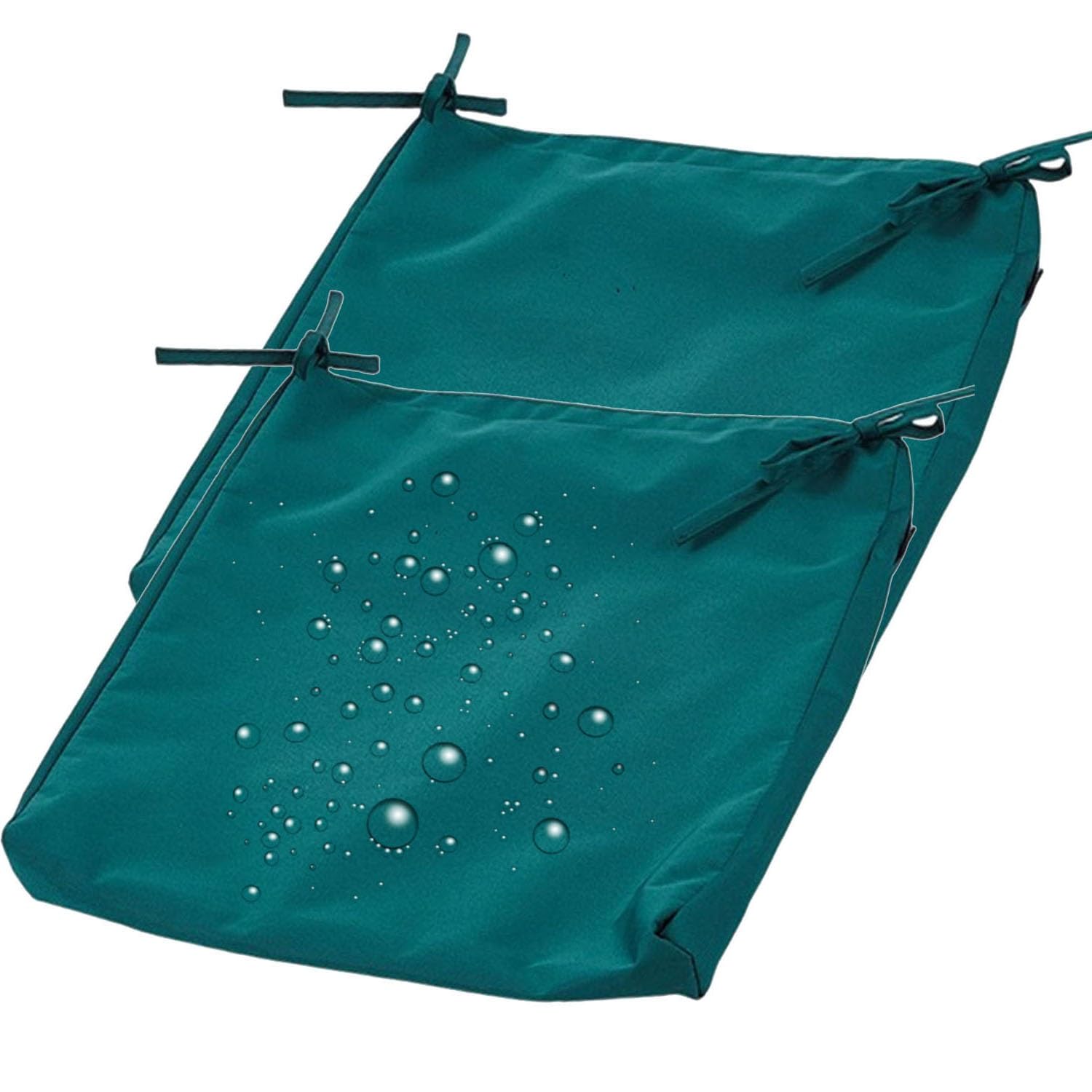 Patio Chair Cushion Covers 4/2/1Pack Couch Seat Cushion Cover With Zipper Outdoor/Indoor, Waterproof Replacement Sofa Cushion Slipcover Only With Ties(Dark Green,43x40x5cm 2pcs)-image-28