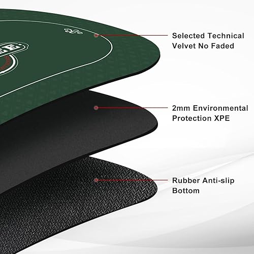 Miniatura 5 de RayChee Tapete de póquer de 63 x 30 pulgadas, cubierta de mesa de póquer portátil Texas Hold'em, mesa de póquer plegable con recipiente de