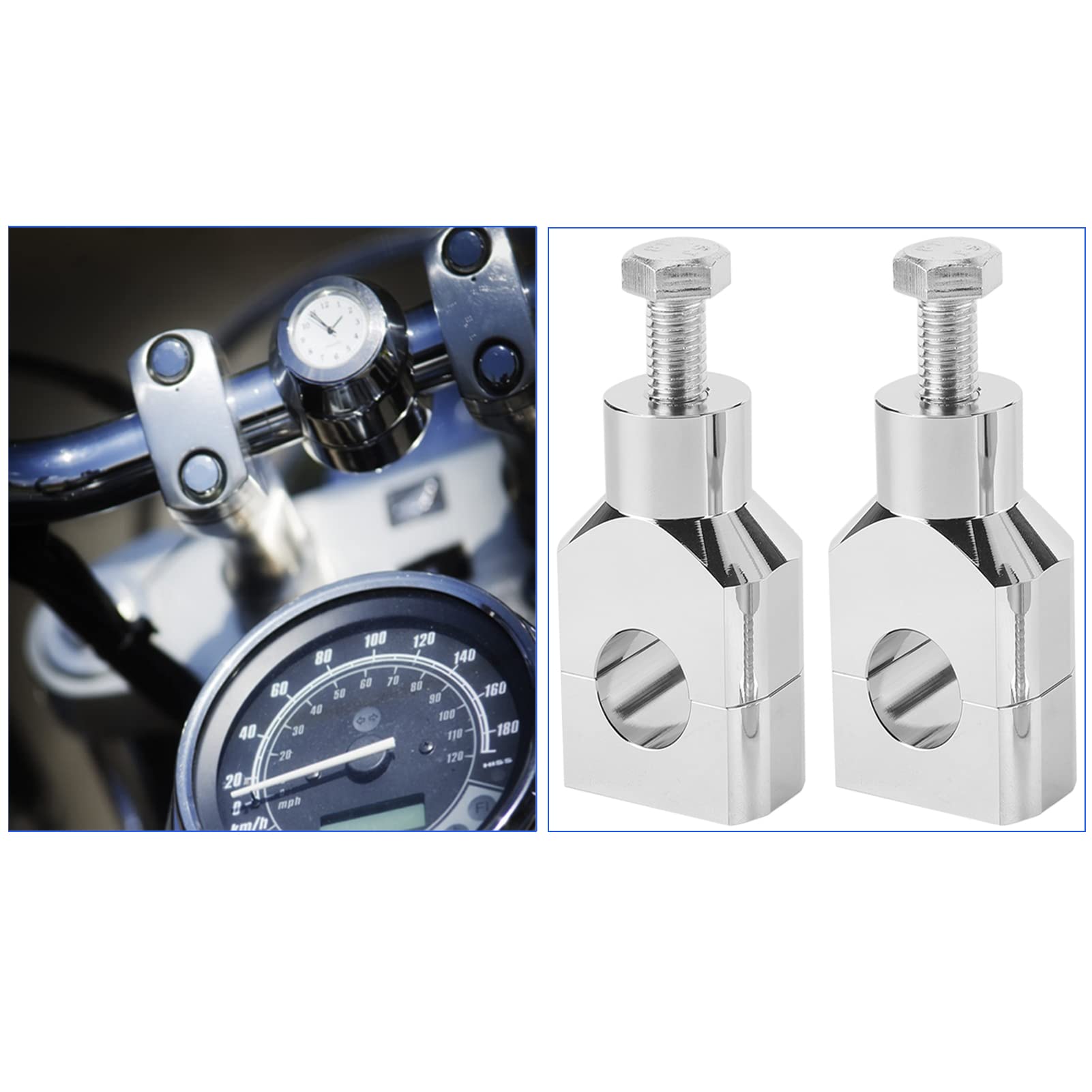 rehausseurs de guidon 25 mm - Compatibles avec Yamaha V-Star 650/1100, Honda VTX, Valkyrie, Kawasaki Vulcan 900, Suzuki Boulevard Accessoires