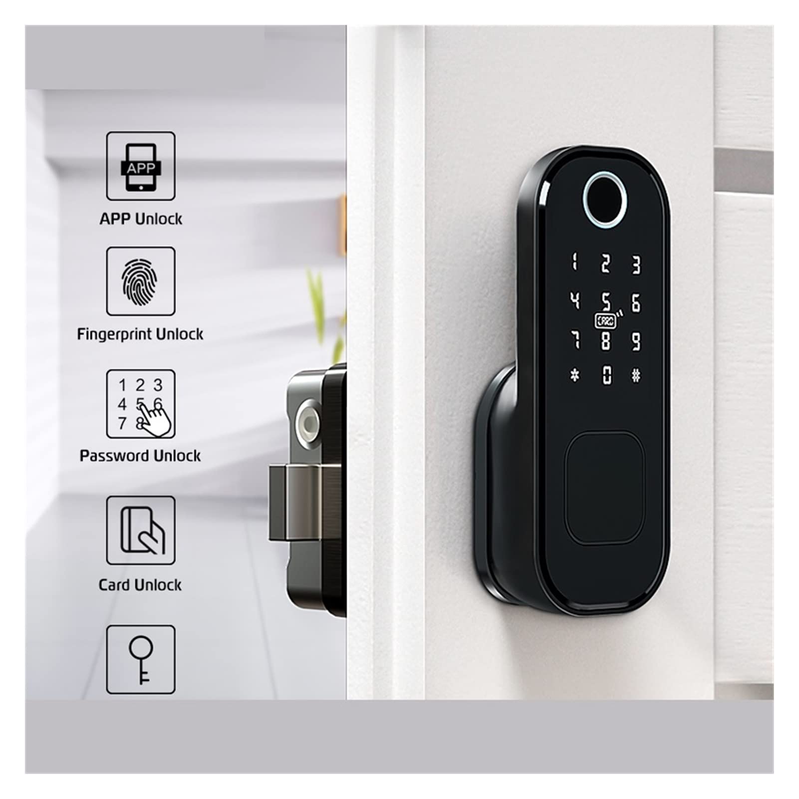 Blokada drzwi odcisków palców Wodoodporna brama Bluetooth Lock WIFI hasło IC. Kierownik Keyless Enter Electronic