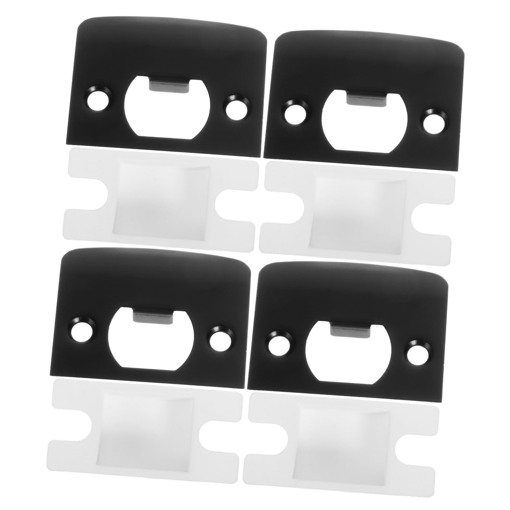 NUOBESTY 20 Ensembles Boucle à Ardillon Verrouillable Kit De Renfort De Porte Avant Plaque De Renfort Pêne Dormant Gâche Couvertures De Porte Bouche-trou Acier Inoxydable Black