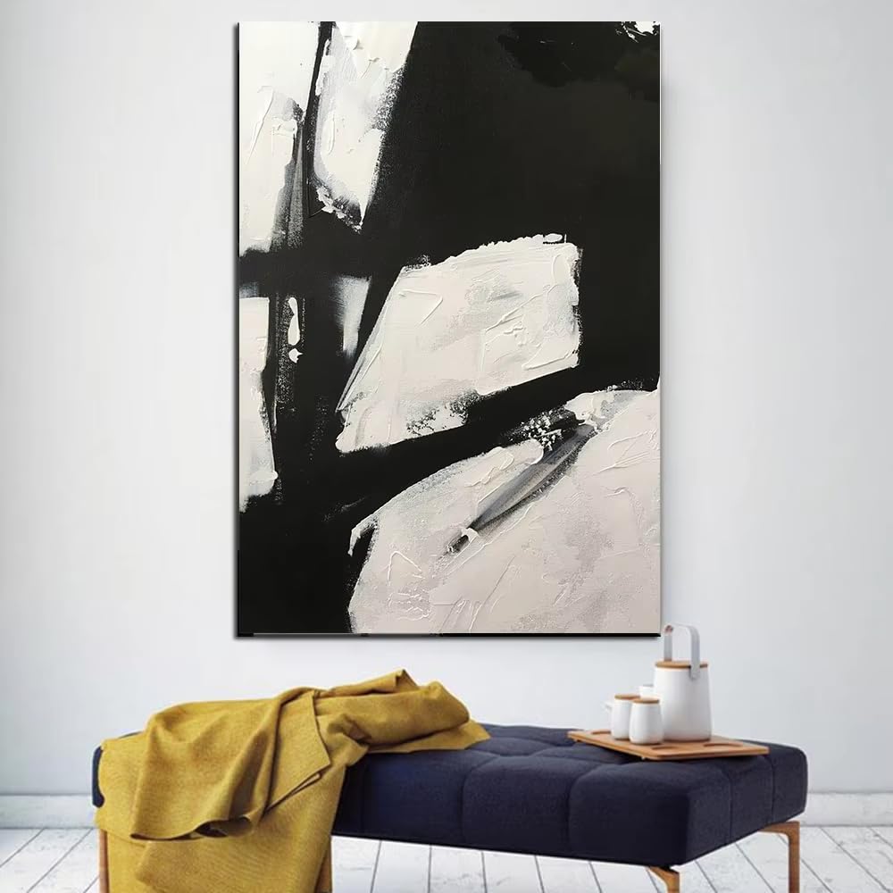 IHHGNB Painting Canvas Art Modern Nordic Poster Black and White Plant Large Abstract Wall Prints for Living Room Home Decor(60x80cm(24x31in)/No frame)