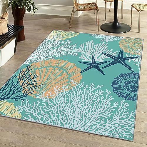 Tritard Starfish Seashell Area Rug