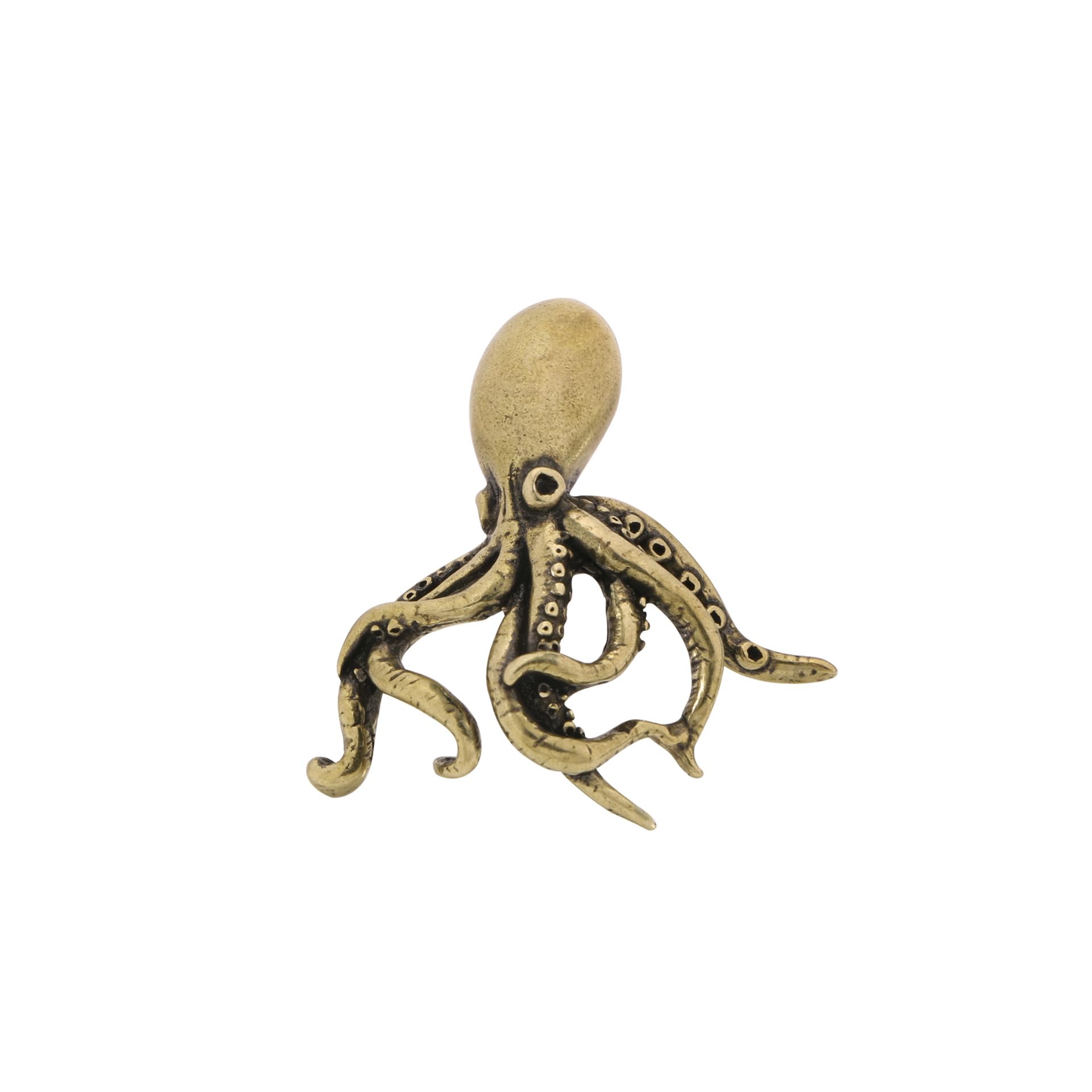 NGDFGR Brass Marine Animals Octopus Miniature Statue,Metal Realistic Octopus Sculpture Desktop Ornament Home Landscape Decr Accessories
