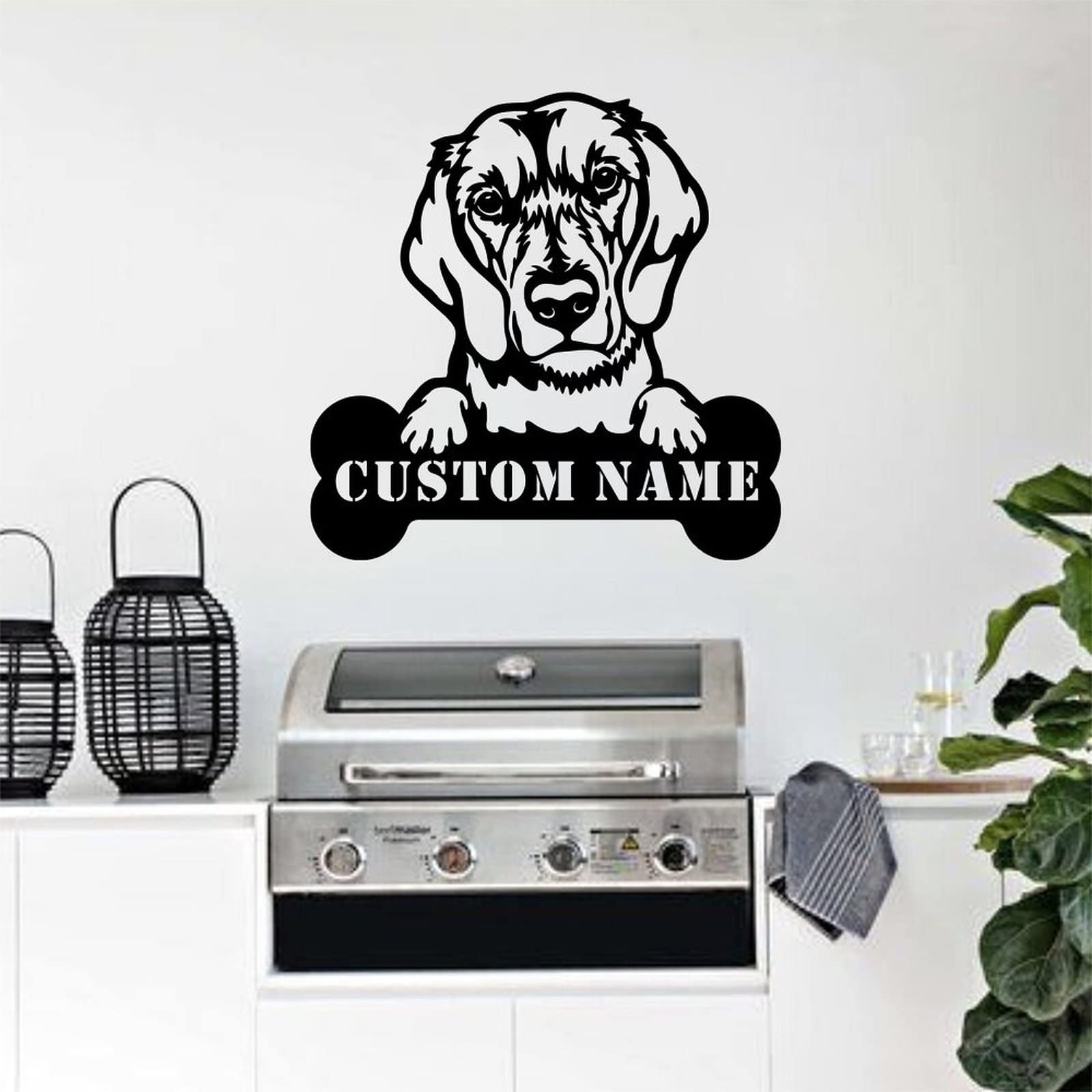 Yelolyio Regalo per il proprietario di un cane Golden Retriever Targa personalizzata Nome dell'animale domestico Targa in metallo Decorazione per la casa del cane Decorazione per gli amanti degli