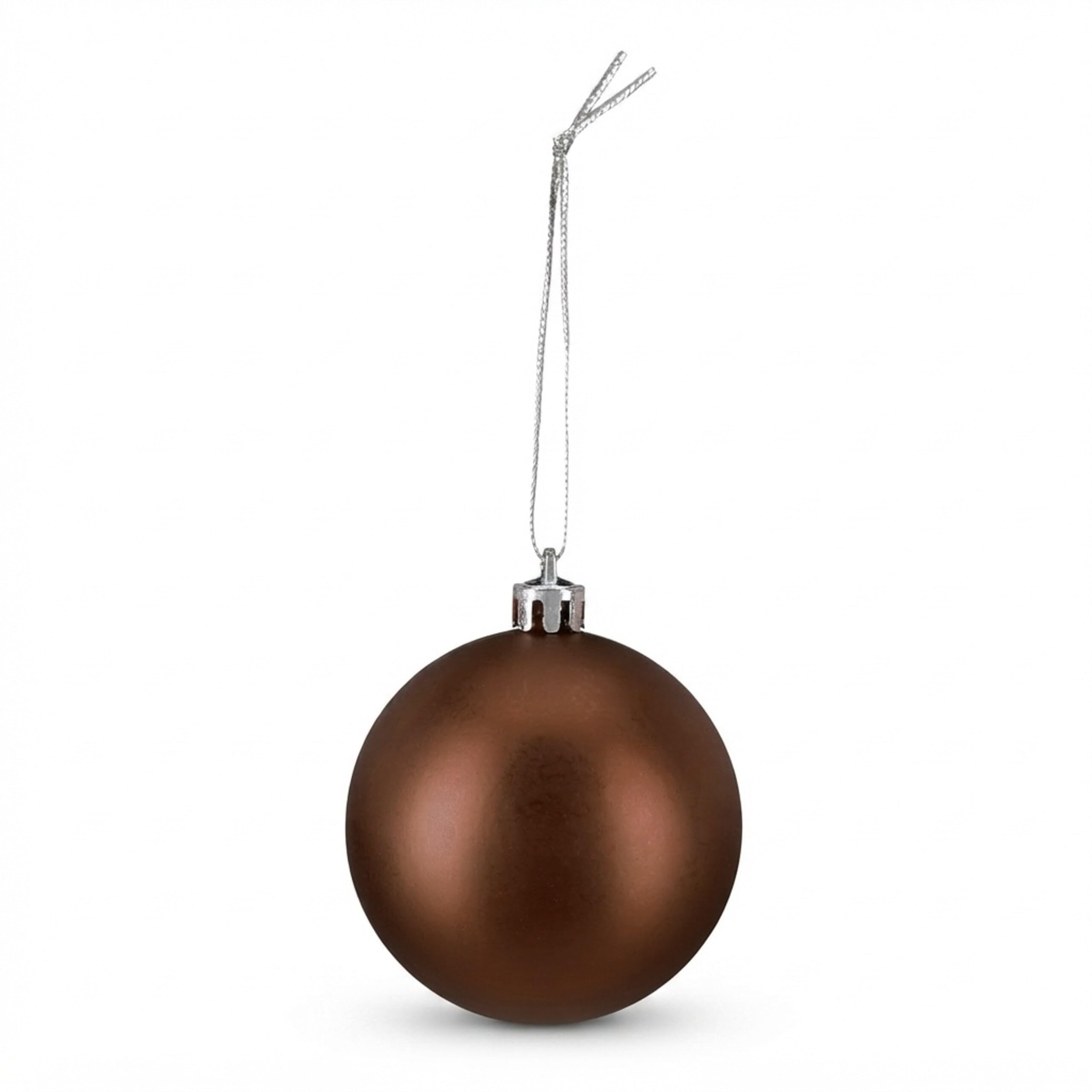 Relaxdays Palline di Natale, Set 100 Palle Albero, Addobbi Natalizi, ∅ 6 cm, in Plastica Opaca, Lucida, Glitter, Marrone