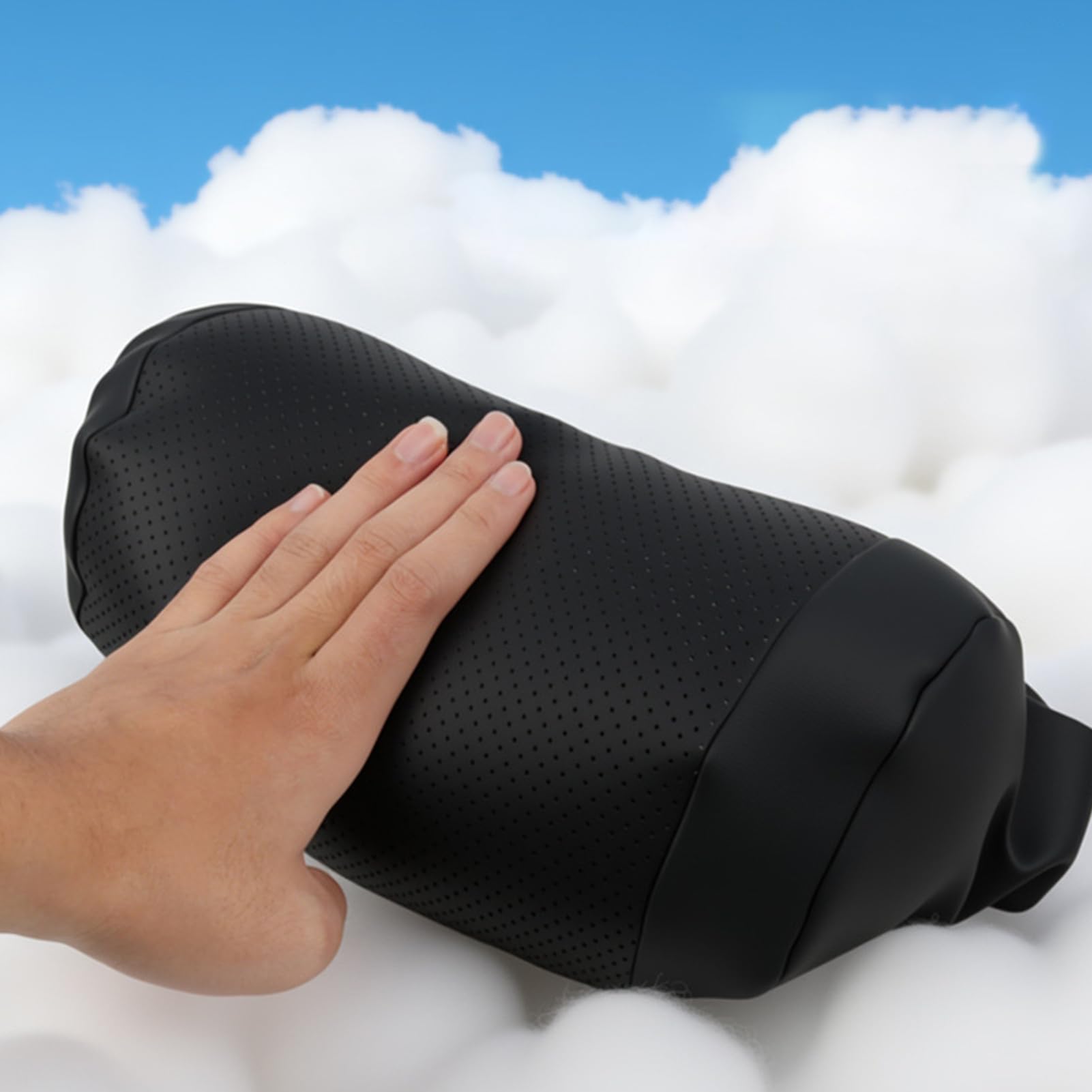 XJBTBA Poduszka pod szyję samochodu do jazdy, ergonomiczny zagłówek i poduszka pod szyję, miękka skóra, oddychająca podpórka podróżna na szyję do samochodów ciężarowych, SUV-ów, samochodów