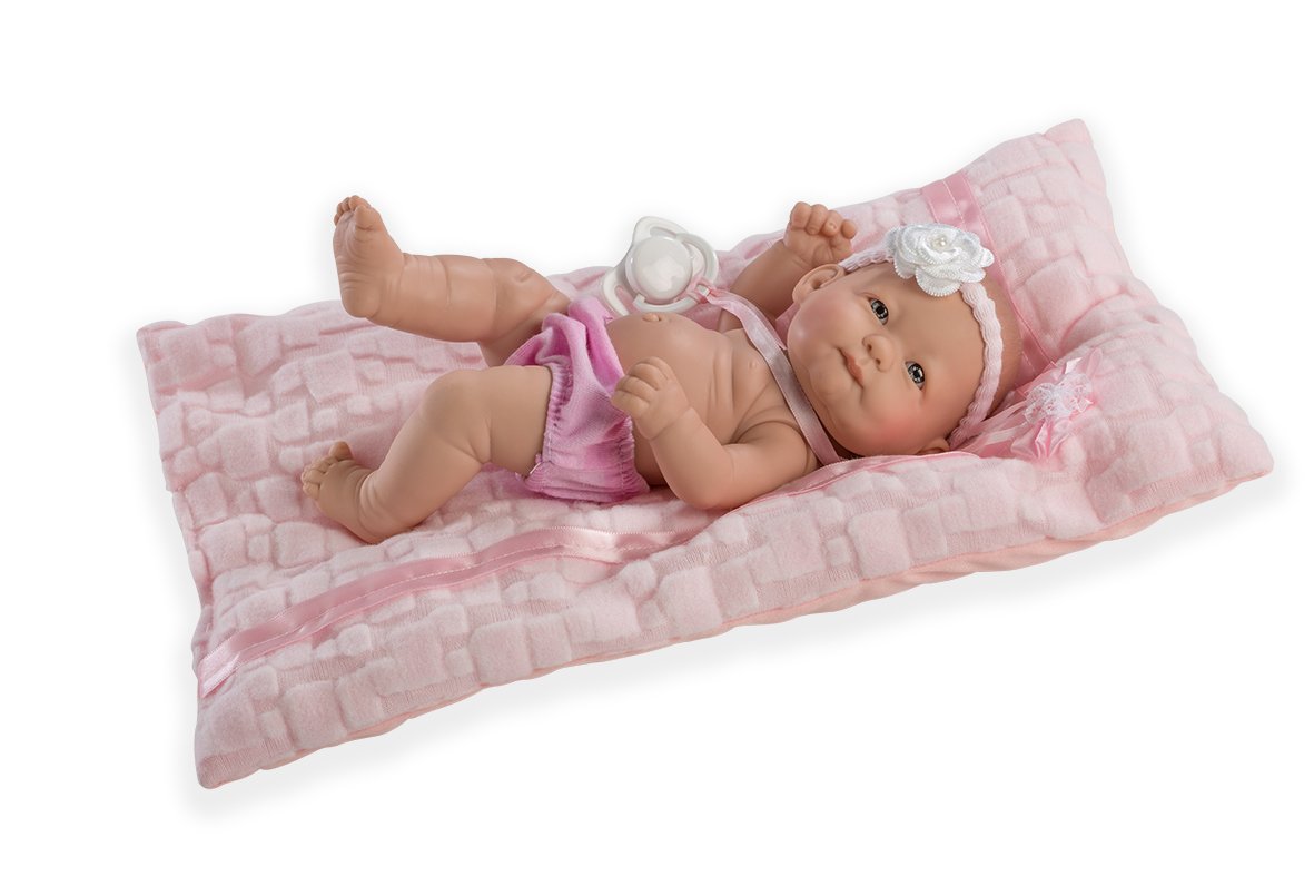 GORDI Girls’ Girls’ Gucca Doll 25 cm with Panties and Pink Cushion, Multicolour (10026)