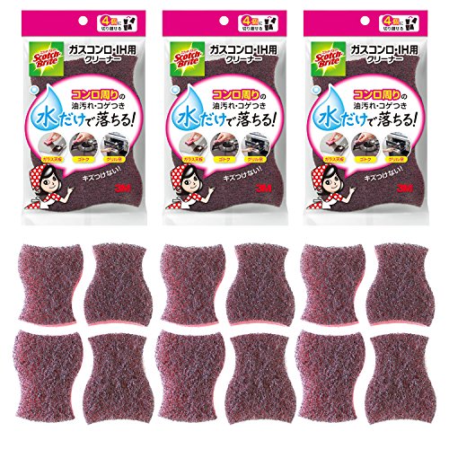 3M キッチン スポンジ たわし ガスコンロ・IH用 12個 スコッチブライト GH-4K 3P A