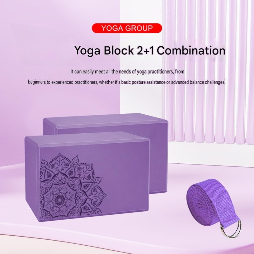 Kit Yoga EVA: 2 Bloques y Banda Elástica Antideslizante