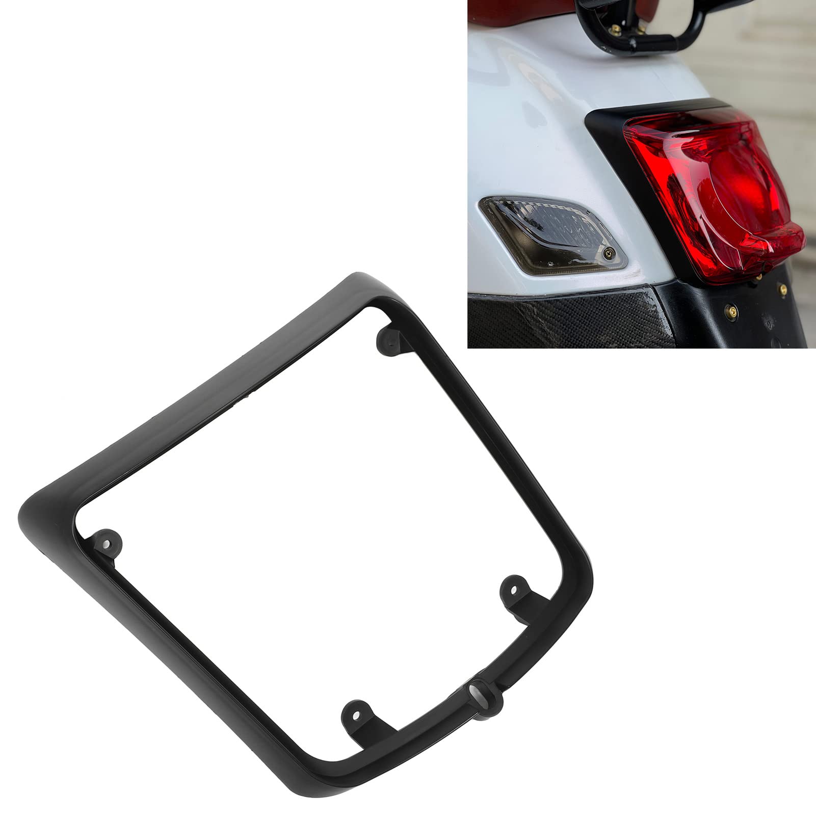 Qiilu Couvercle de Feu Arrière de Moto, Clignotant Len Couverture Moto Feu Arrière Housse De Protection Arrière Lampe Garniture Remplacement pour GTS 250 300 GTV 300(Noir