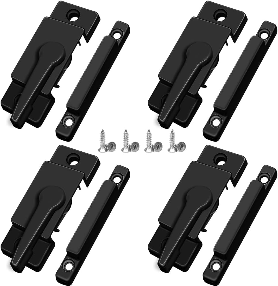 Window Sash Locks and Keeper ZUONAI 4 Pack Solid Metal Vinyl Window Sash Locks for Double Hung Window Latch Lock Replacement Security for Vertical and Horizontal Sliding Windows