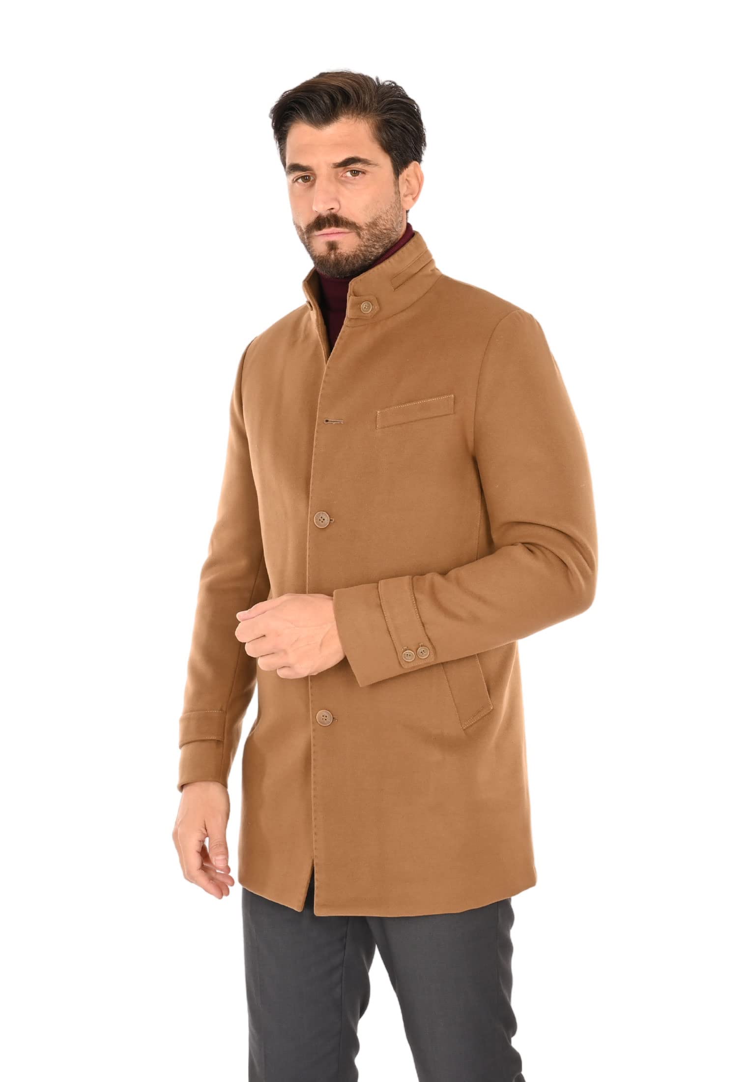 Ciabalù Cappotto Uomo Invernale Elegante Cappottino Lungo Slim Fit