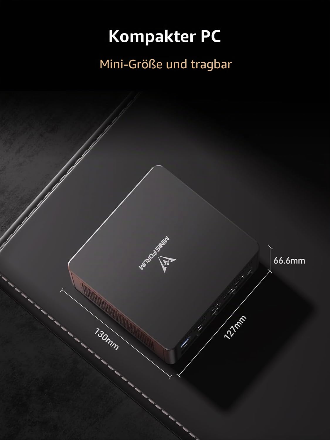 MINIS FORUM UM890 Pro Mini PC, AMD Ryzen 9 8945HS Prozessor, 8 Kerne/16 Threads bis zu 5,2 GHz, AMD Radeon 780M Grafikkarte, Barebone Version ohne RAM/SSD/OS, HDMI/DP/USB4 × 2, RJ45 2,5 G × 2/Oculink