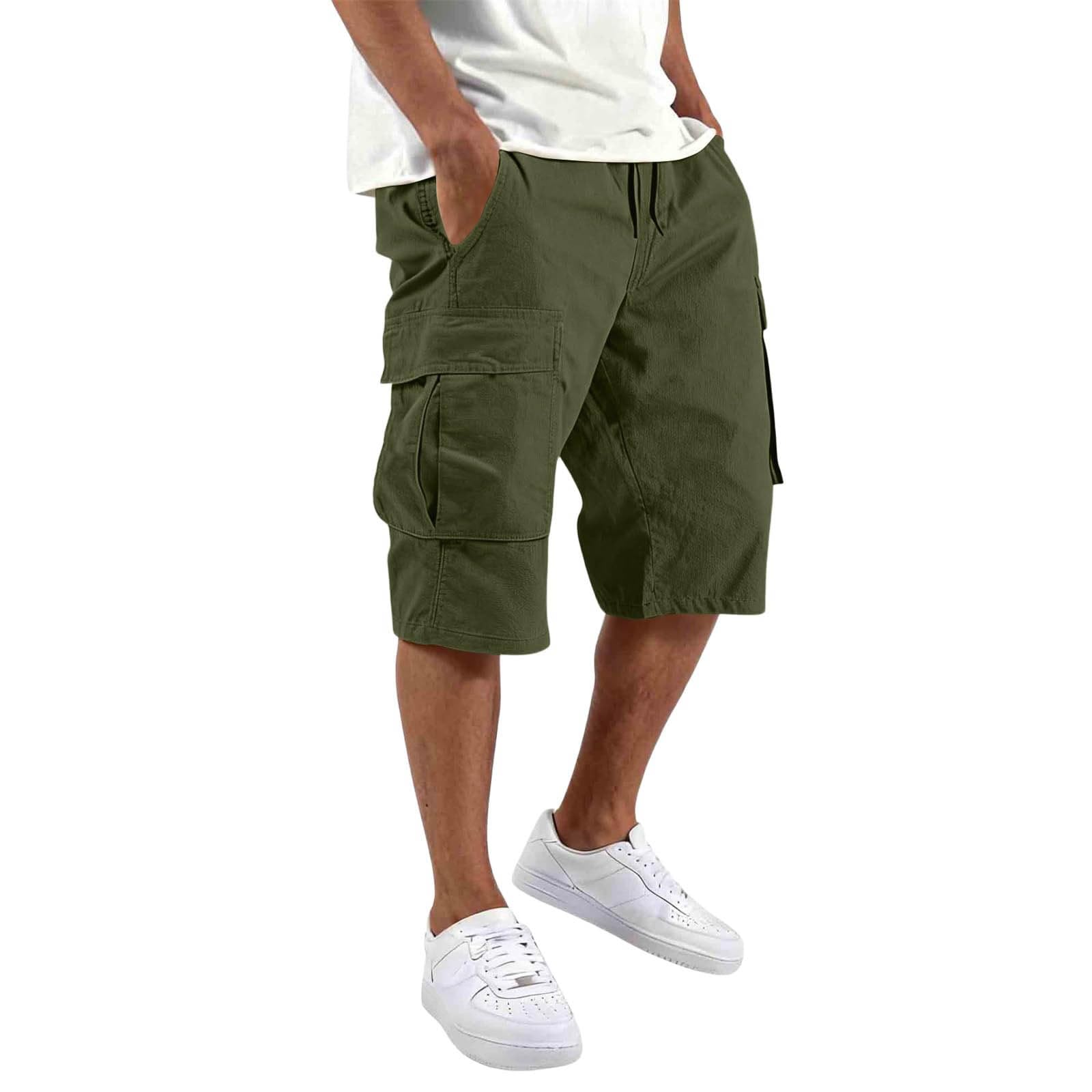 Pantaloncini Uomo - Bermuda Uomo Cargo Pantaloncini con Tasche Laterali Shorts Pantaloni Corti Slim Fit Multi-Tasche in Cotone Tasconati o Pantaloni Corti Sportivi Estivi, S-4XL