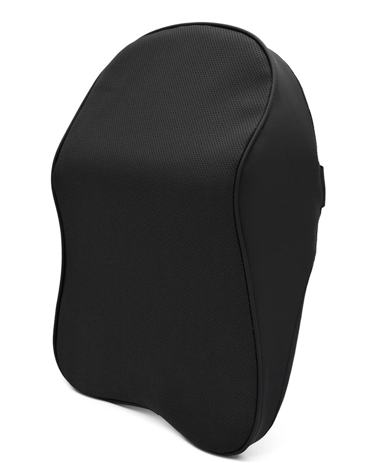 POAWUDJA Car Pillow 3D Leather Memory Foam Headrest Car Neck Pillow Support Rest For Pain Relief Travel Removable Cover(Black Pillow)