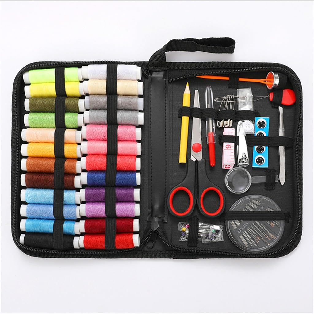 Caja de Costura para el hogar, 24 Colores, fácil de Transportar, Ideal para Viajes, reparación y Almacenamiento.