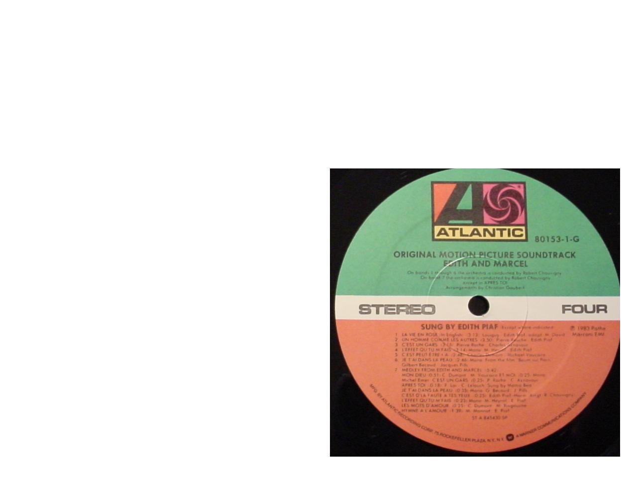 Rare Edith & Marcel Original Motion Picture Soundtrack Promo Issue Stereo 2 Lp Set & Original Gate-fold Cover - Claude LeLouch - Atlantic Records 1983