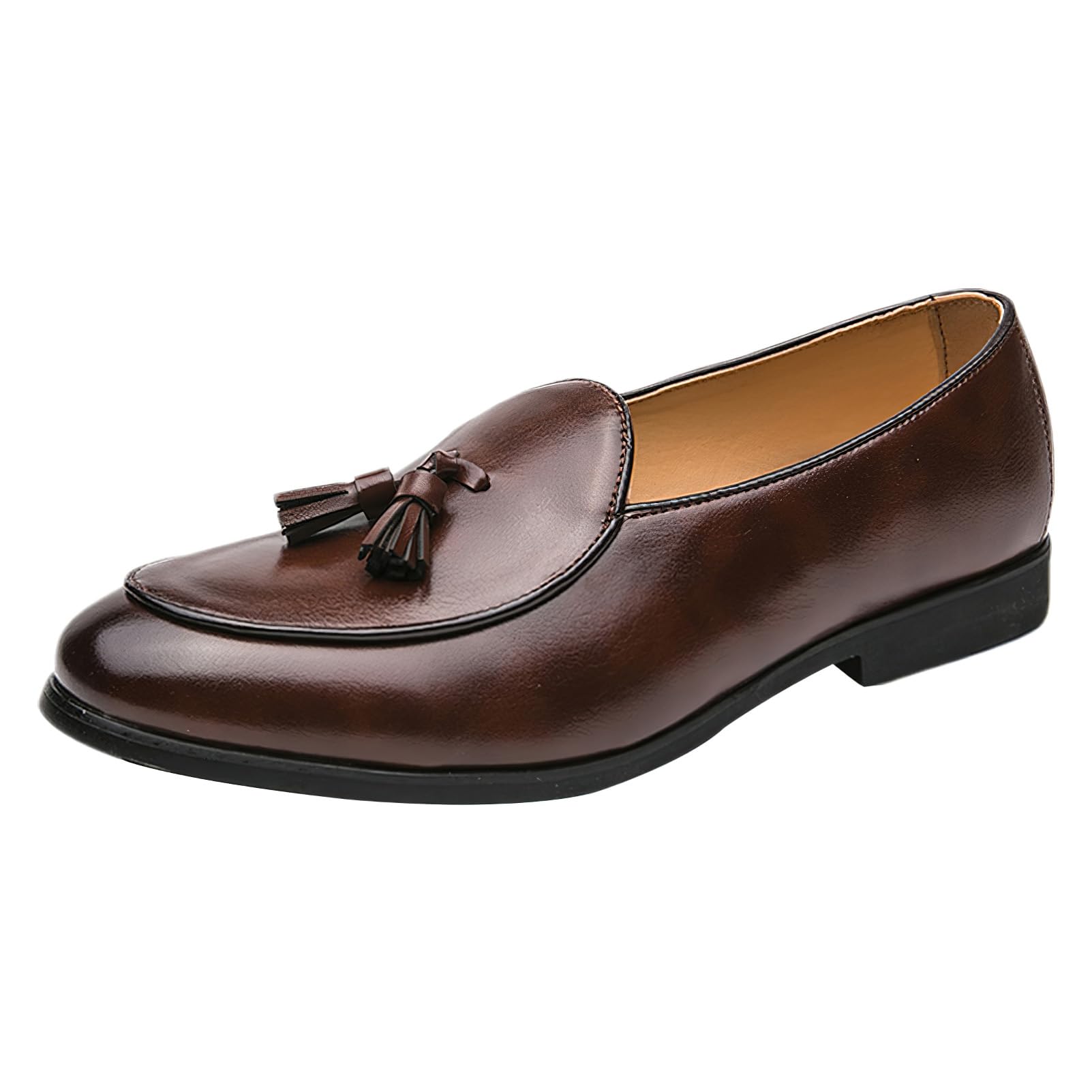 ANUFER Hombre Caña Baja Mocasines Planos con Borlas Clásico Slip-on Formal Zapatos de Vestir