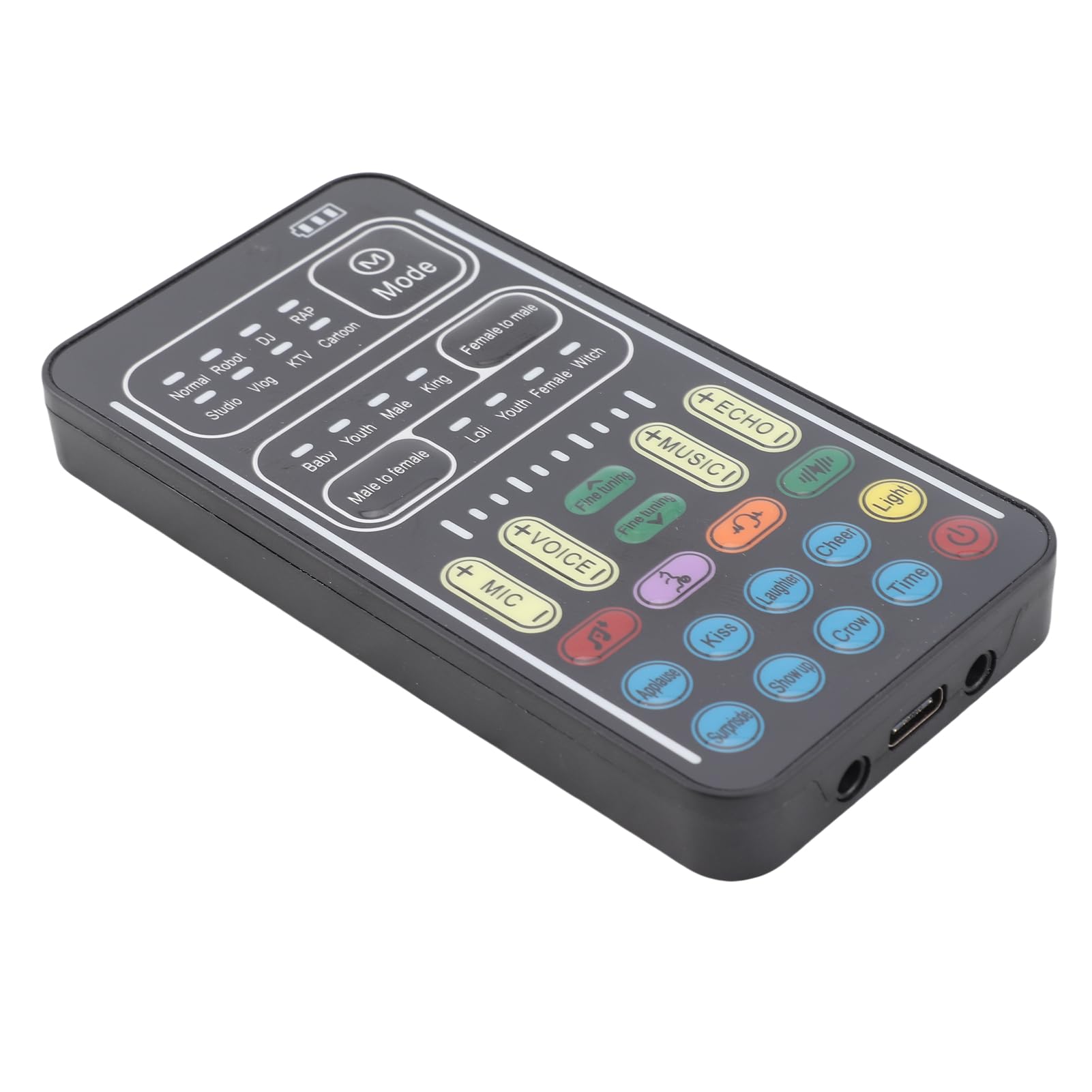 Yctze I9 Voice Changer Set Multifunktionale Tragbare -Soundkarte für Game-Streaming und von 8 Sounds mit Integrierten Effekten (englische Version)