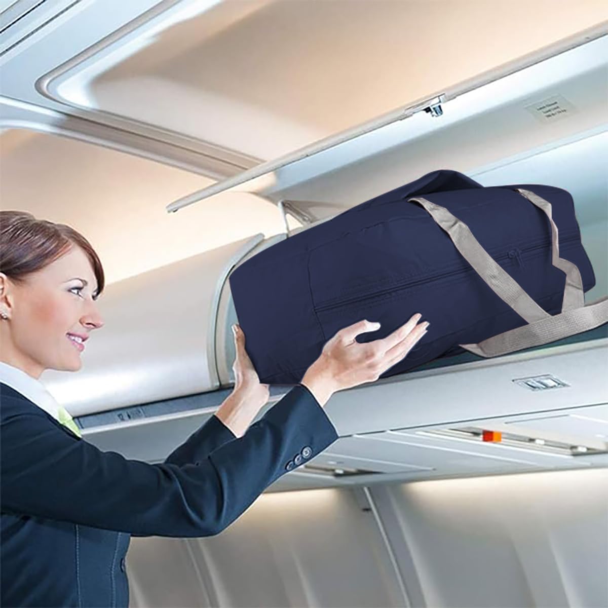 Borsone da Viaggio Pieghevole, Borse Viaggio Leggere E Impermeabili Adatte per Sport Pernottamento Vacanze Shopping Fine Settimana Gite Palestra (Navy)