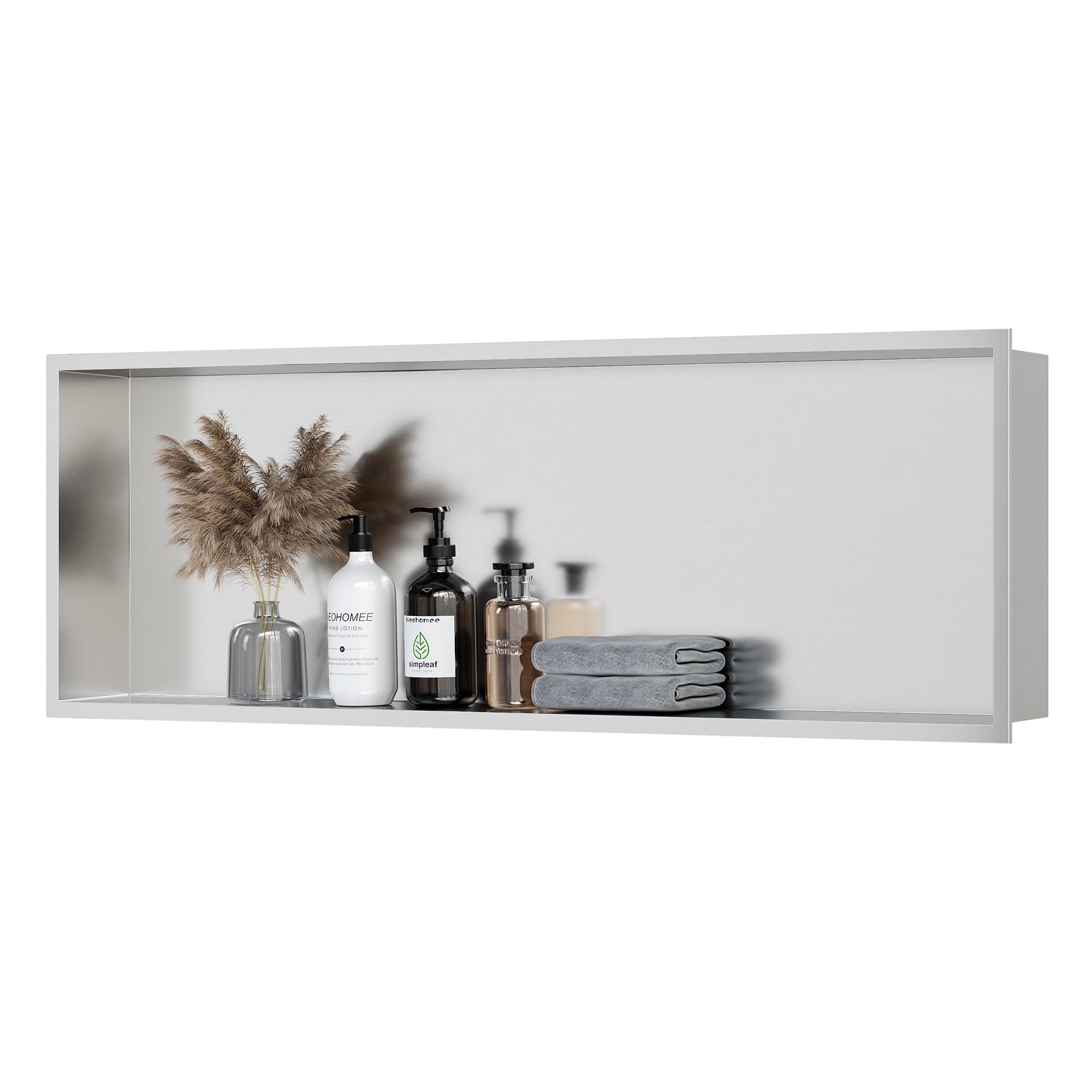 Neodrain Shower Niche Stainless Steel Wall Niche Recessed Single Shelf Shower Storage for Bathroom 90 x 30 x 10 cm