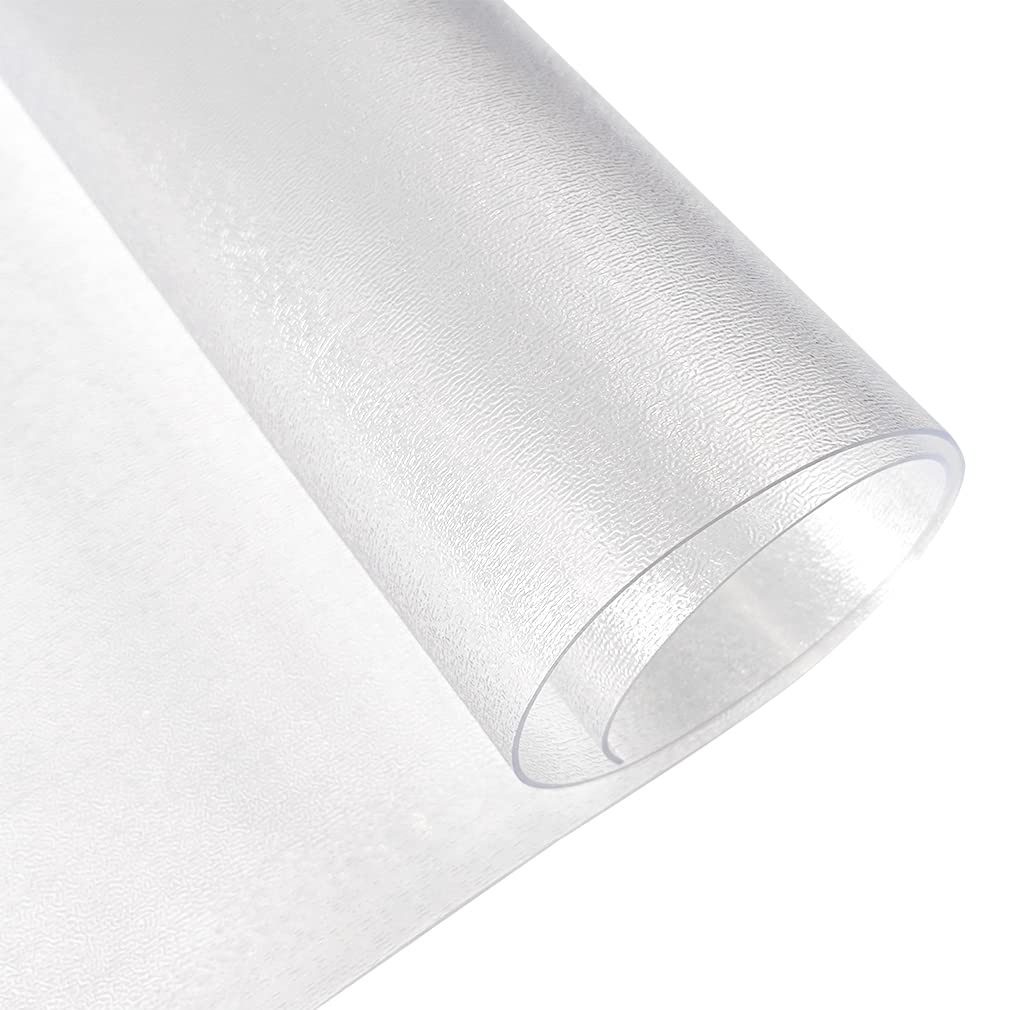 XHT Transparent Frosted 60x120cm PVC Table Mat 1.5mm Thick Waterproof Plastic Protector Desk Pad for Desk Dining Table (Frosted, 60x120cm)