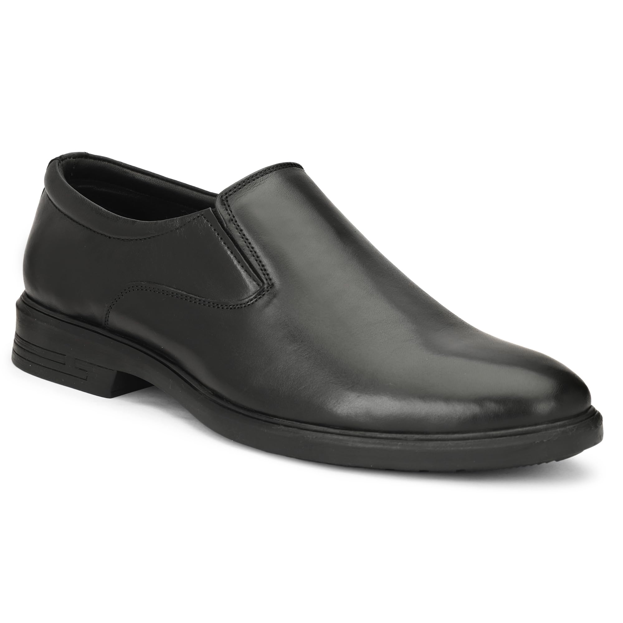 Men's Genuine Leather Formal Shoes | Black Office Dress Shoes | Available in Slip-On & Lace-Up Derby Styles | Cushioned Insole Anti-Slip Rubber Sole | Corporate Interview-image-28
