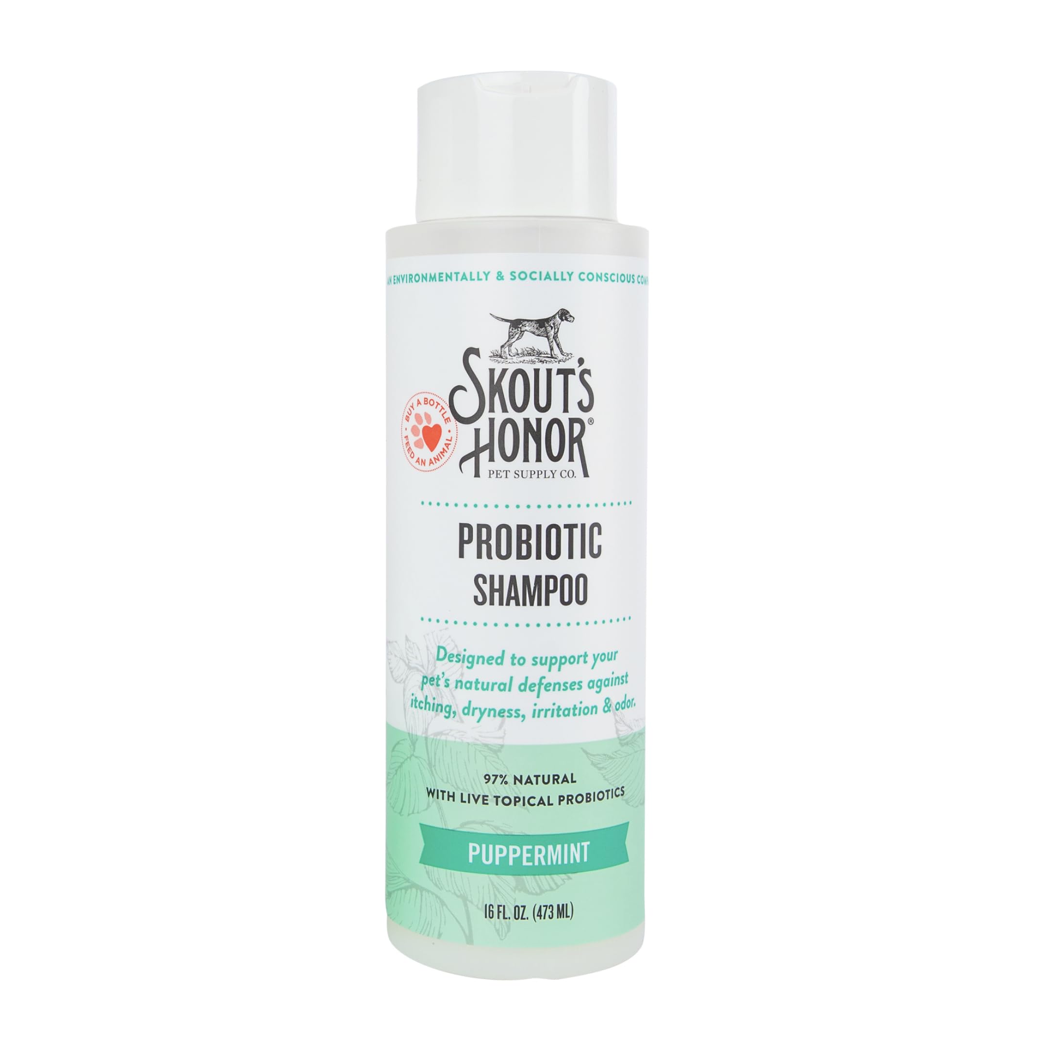 Skout's Honor Puppermint Probiotic Dog Shampoo - for Naturally Balanced and Healthier Looking Skin, Itchy Skin Relief, Healthy Coat & Skin, Avocado