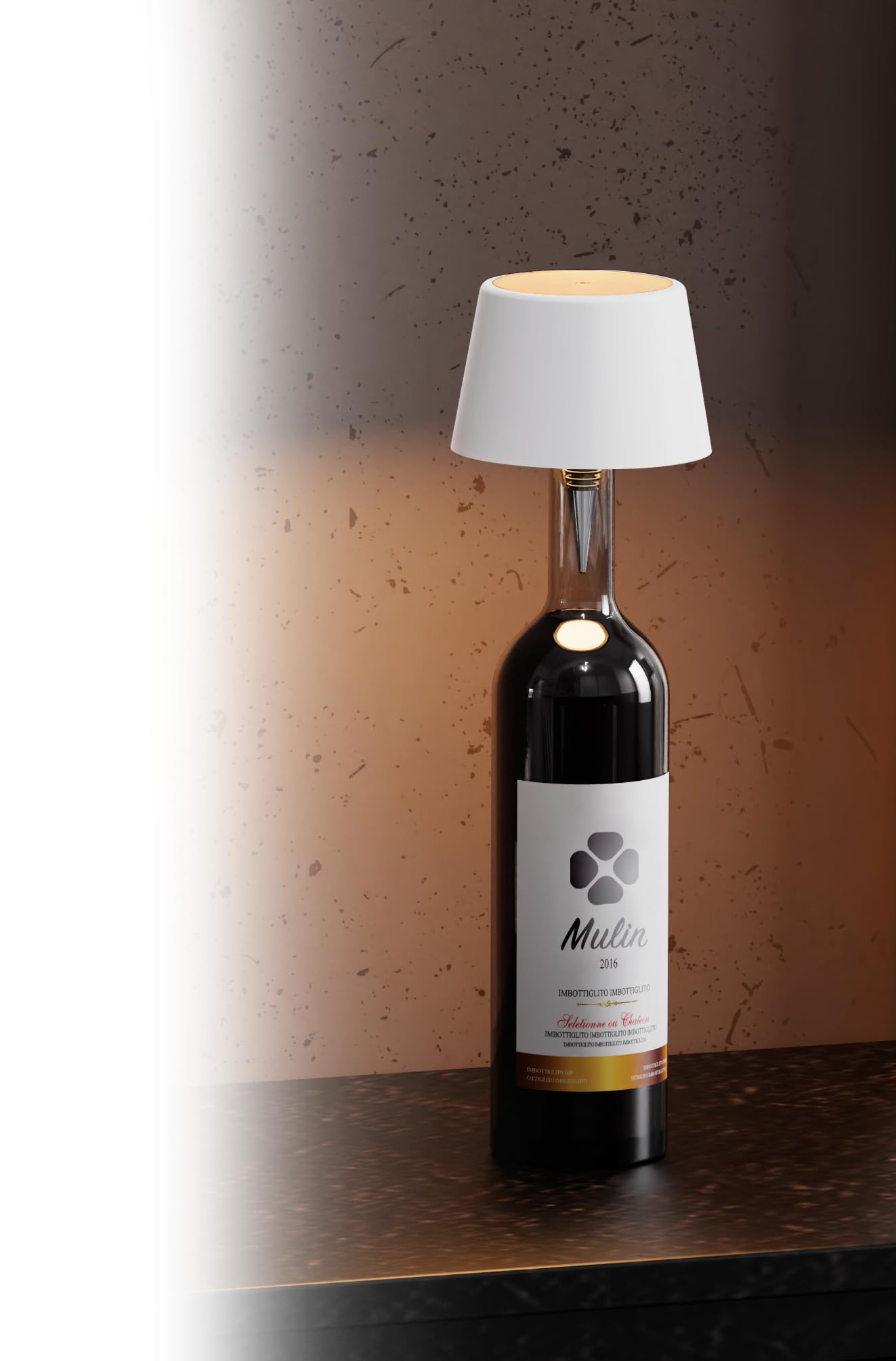 MU LIN lampada bottiglia ricaricabile,lampada da tavolo senza fili,Controllo Touch da 3 Modalita Temperatura di Colore, Dimmerabile, per Soggiorno, Ristorante