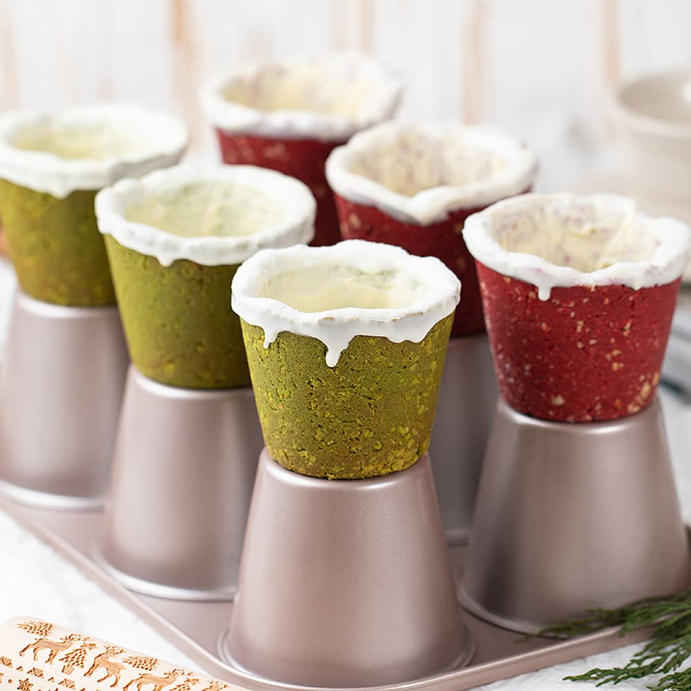 CANDeal Jumbo Deep Muffin Mold - Molde para muffins de 6 tazas de 3,5 pulgadas, Moldes para cupcakes extragrandes