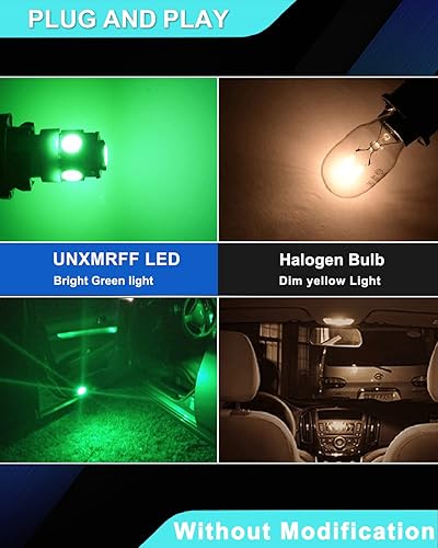 Miniatura 6 de UNXMRFF 194 bombillas LED verdes T10 LED para mapa, W5W 168, bombilla 2825 5050 5-SMD chips LED brillantes de 12 V CC, 194 bombillas de repuesto