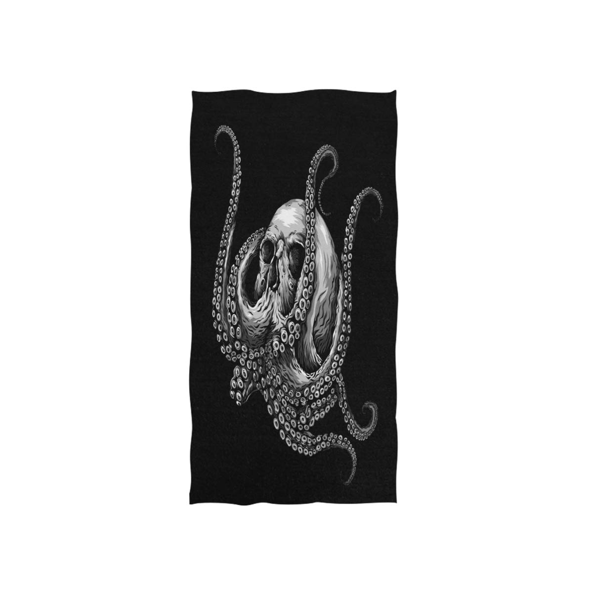 HUYGD Sugar Skull Kraken Black Soft Bath Hotel Spa Hand Gym Sport Towel 76 x 38 cm(30 x 15 Inches)