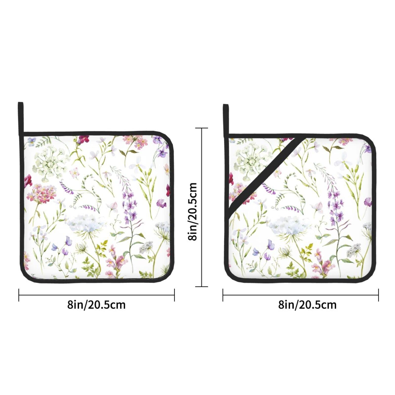 Set Di 2 Presine Da Cucina Resistente Al Calore - Motivo Floreale Per Forno E BBQ