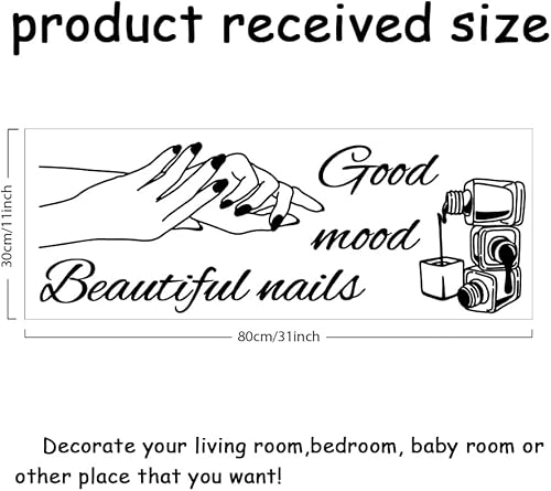 Miniatura 2 de SUPERDANT Calcomanía de pared de arte de uñas, letras adhesivas de pared extraíbles, talladas, decoración de pared de PVC, arte decorativo para